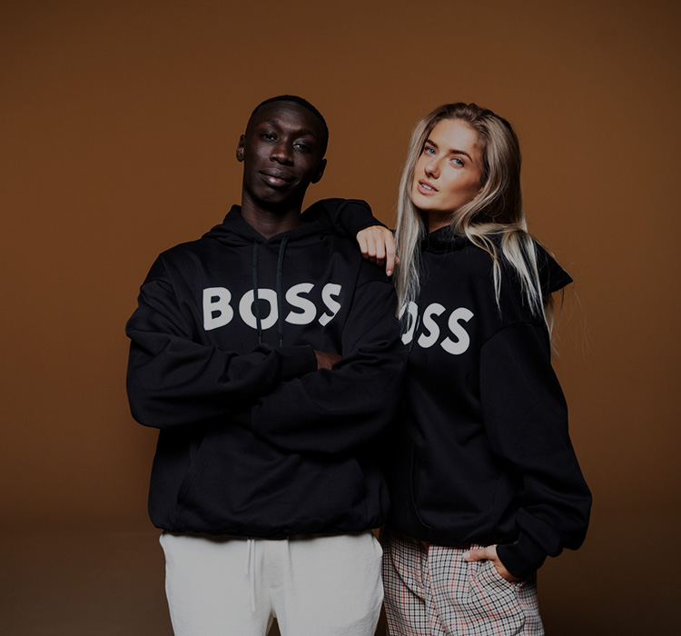 Powerful Brands – Khaby Lame and Alicia Schmidt in dark BOSS hoodies (photo)